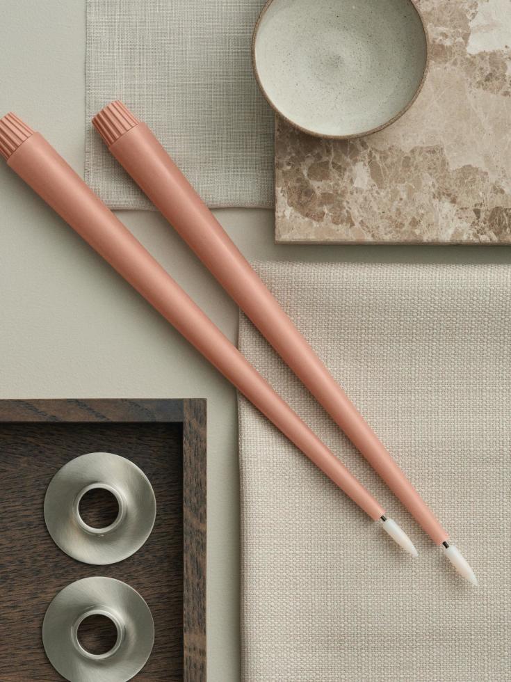 Ester & Erik LED kronelys, 30 cm, rosa, 2-pk