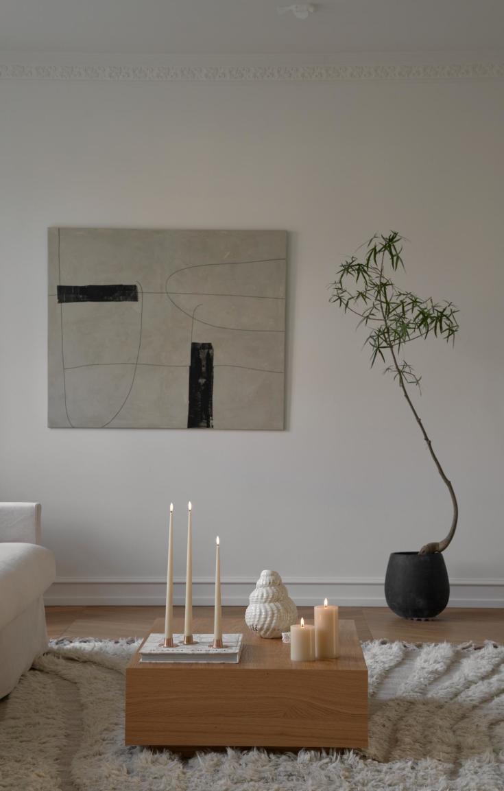 Ester & Erik LED kronelys, 40 cm, sand, 2-pk