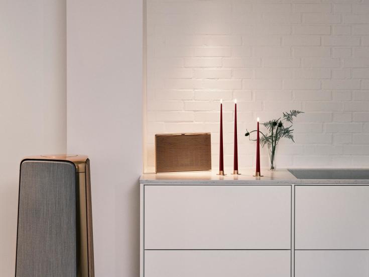 Ester & Erik LED kronelys, 40 cm, burgunder, 2-pk