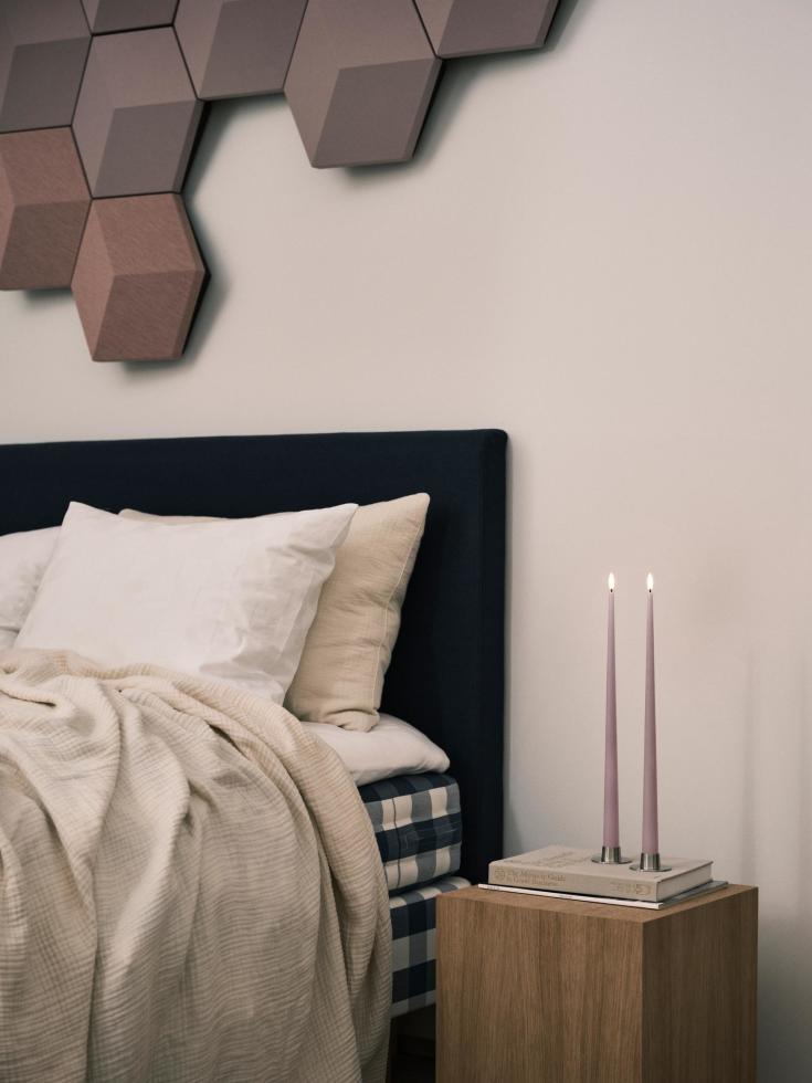 Ester & Erik LED kronelys, 40 cm, rosa, 2-pk