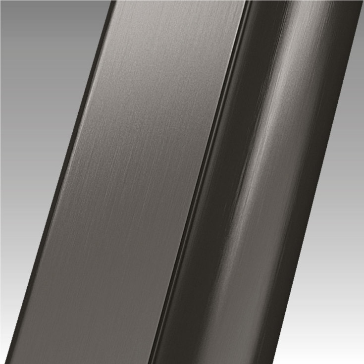 Novellini HP ART fastvegg, 117-118,5 cm, rillet glass, børstet grafitt profil