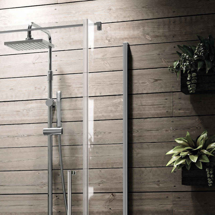Novellini Young 2.0 F fastfelt, 89-91 cm, klart glass, krom profil