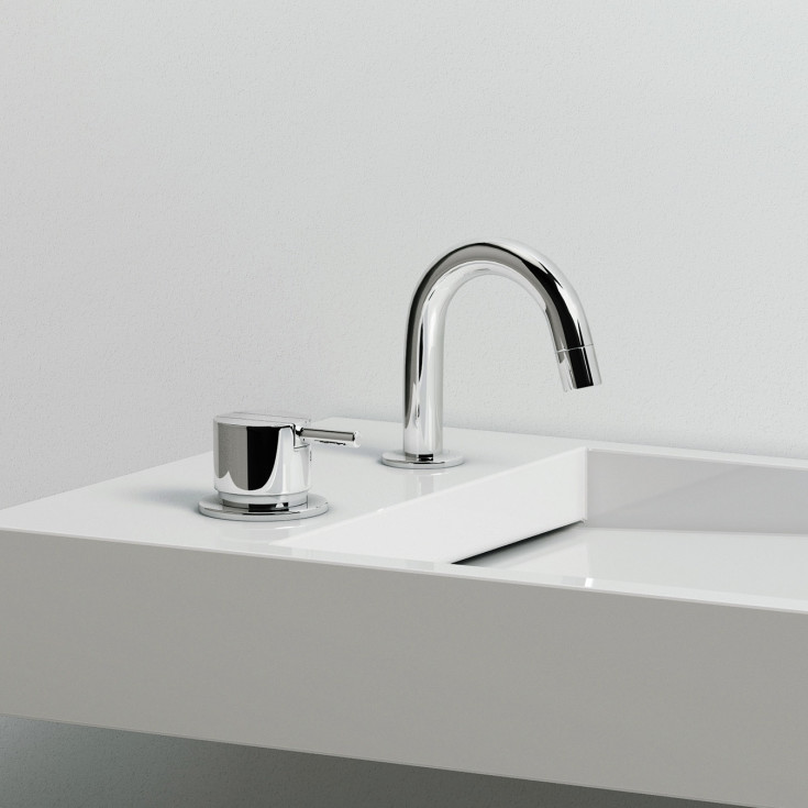 Vola 590A servantbatteri, 110 mm tut, svingbar, sort matt