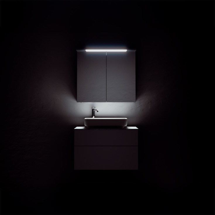 Svedbergs Skuru spegelskåp med belysning, 60x72,5 cm, vit