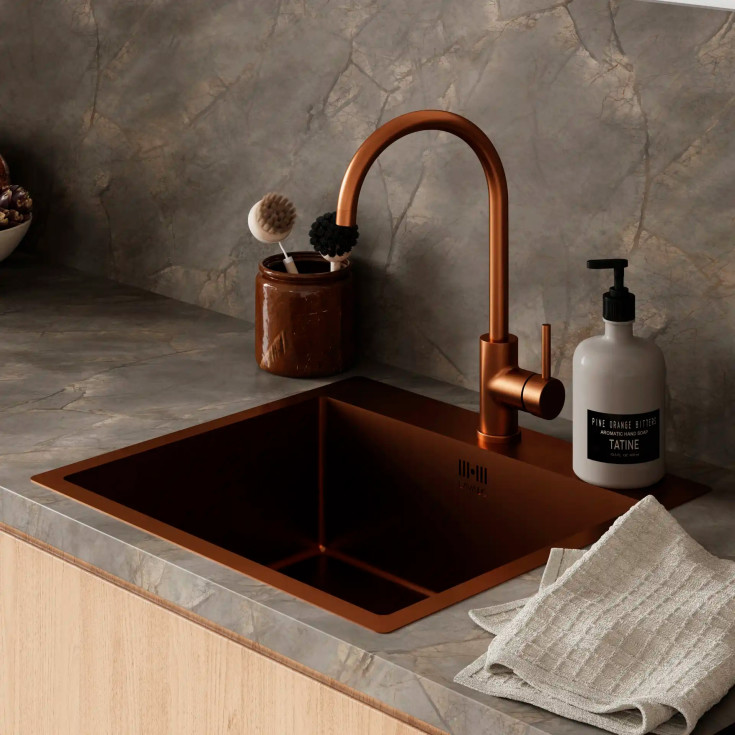 Lavabo Kubus 540 Soft kjøkkenvask, 54x50 cm, kobber