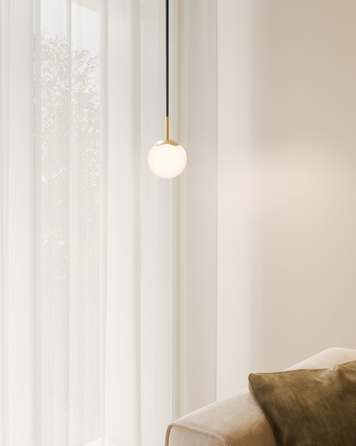 Rebello Decor Circle of life pendel, sort ledning, Ø11 cm