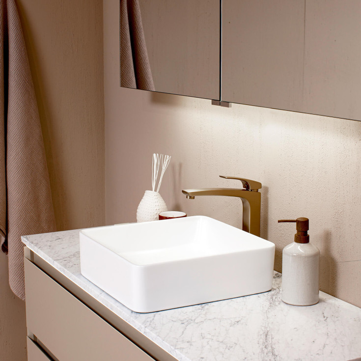 Korsbakken Loft servantskap, med 2 skuffer, soft-close, 79x46 cm, cocoa brown