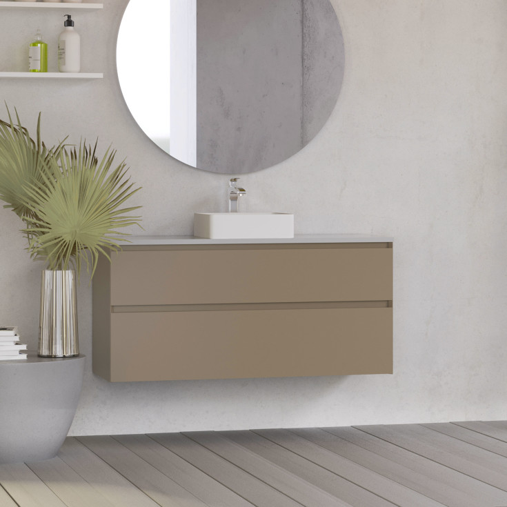 Korsbakken Loft underskap, med 2 skuffer, soft-close, 119x46 cm, hvit matt