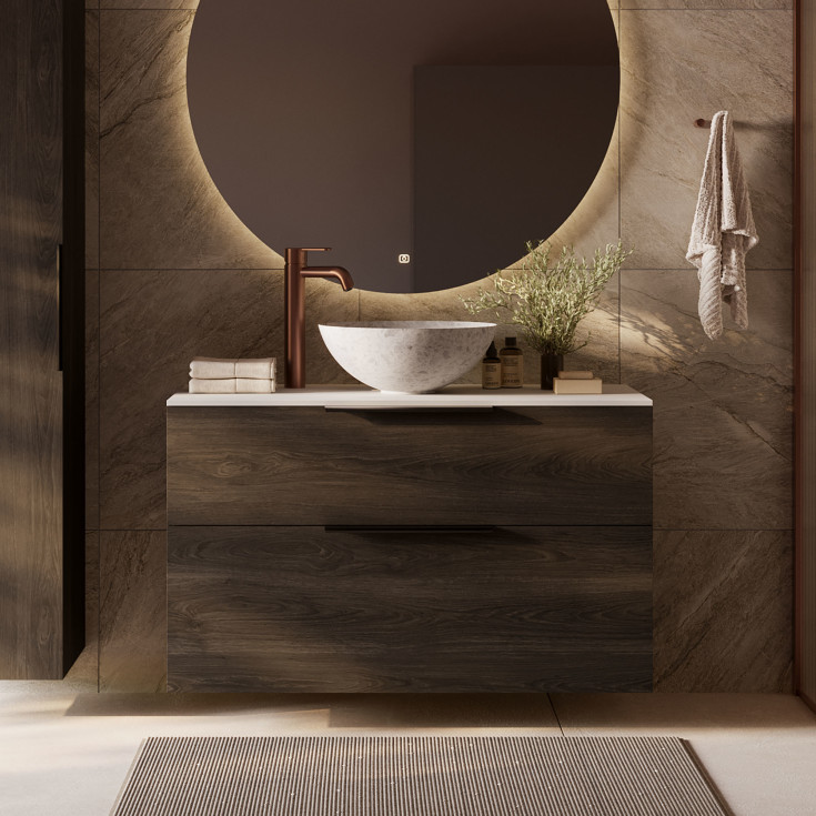 Korsbakken BIG servantskap, med 2 skuffer, soft-close, 59x45,5 cm, taupe