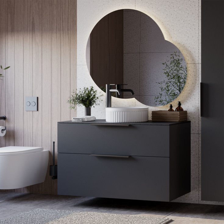 Korsbakken BIG servantskap, med 2 skuffer, soft-close, 81x45,5 cm, brun eik