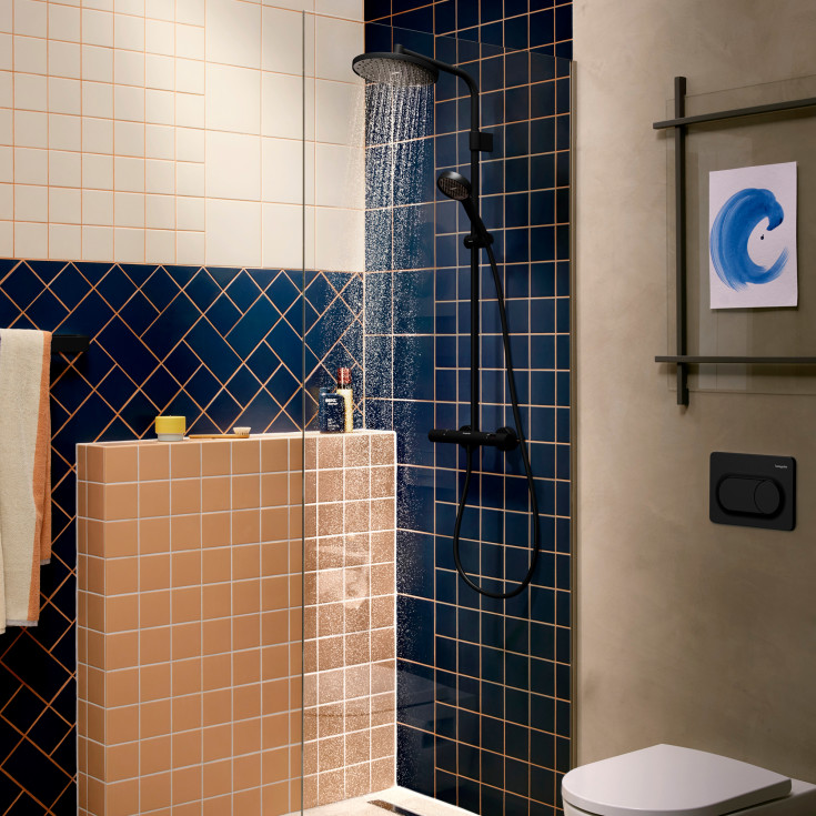 Hansgrohe Activera S Showerpipe 240 dusjset, vannbesparende, matt sort