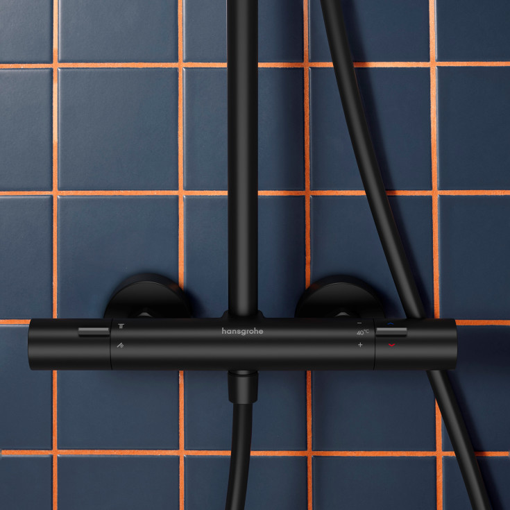 Hansgrohe Activera S Showerpipe 240 dusjset, vannbesparende, matt sort