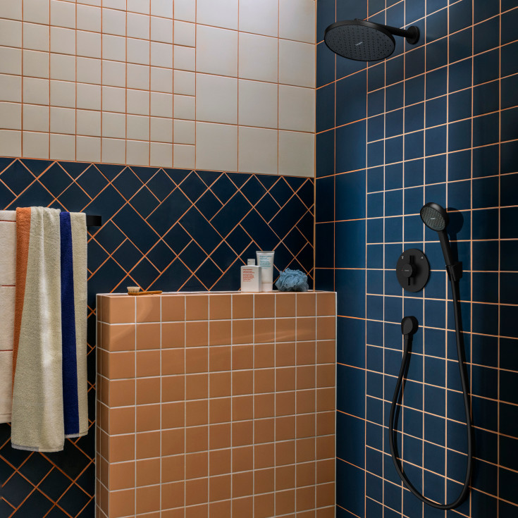 Hansgrohe Activera S hovedbruser, vandbesparende, mat sort