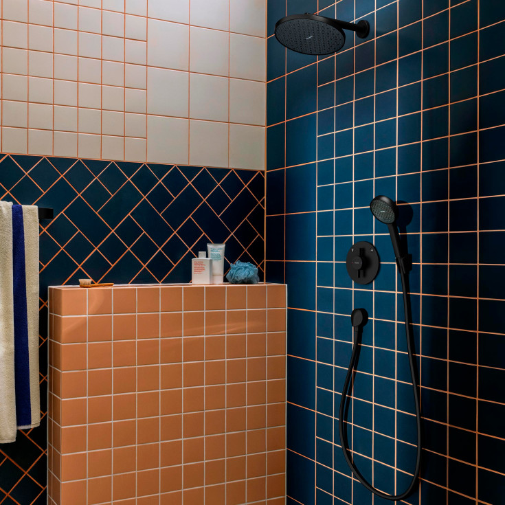 Hansgrohe Activera S huvuddusch, vattensparande, matt svart