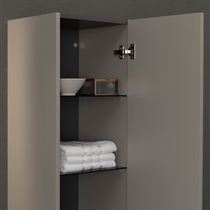 Korsbakken BIG høyskap med 1 dør, soft-close, 35x35 cm, taupe