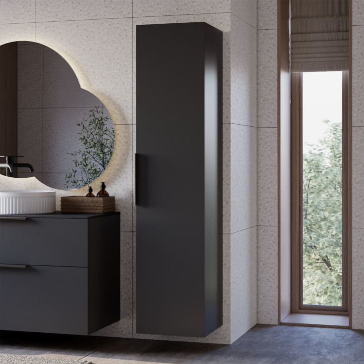 Korsbakken BIG høyskap med 1 dør, soft-close, 35x35 cm, grå matt