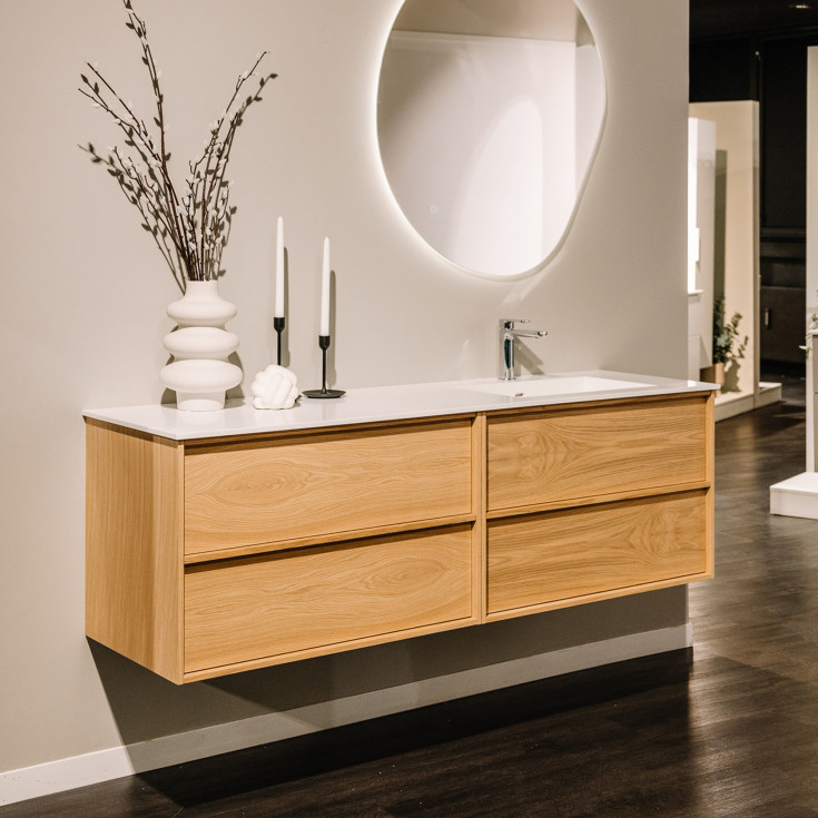 Korsbakken Home servantskap, med 2 skuffer, soft-close, 79x45,7 cm, eik