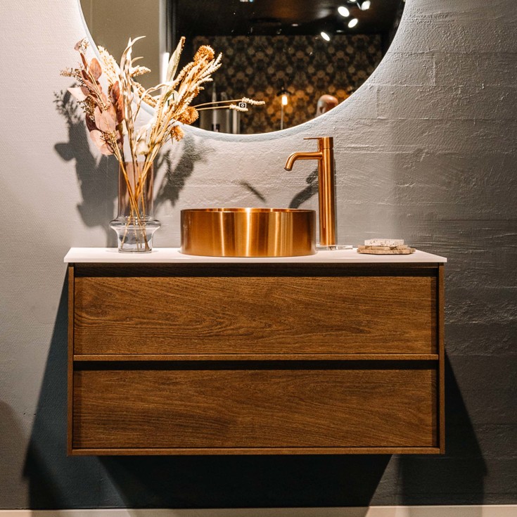 Korsbakken Home servantskap, med 2 skuffer, soft-close, 59x45,7 cm, eik