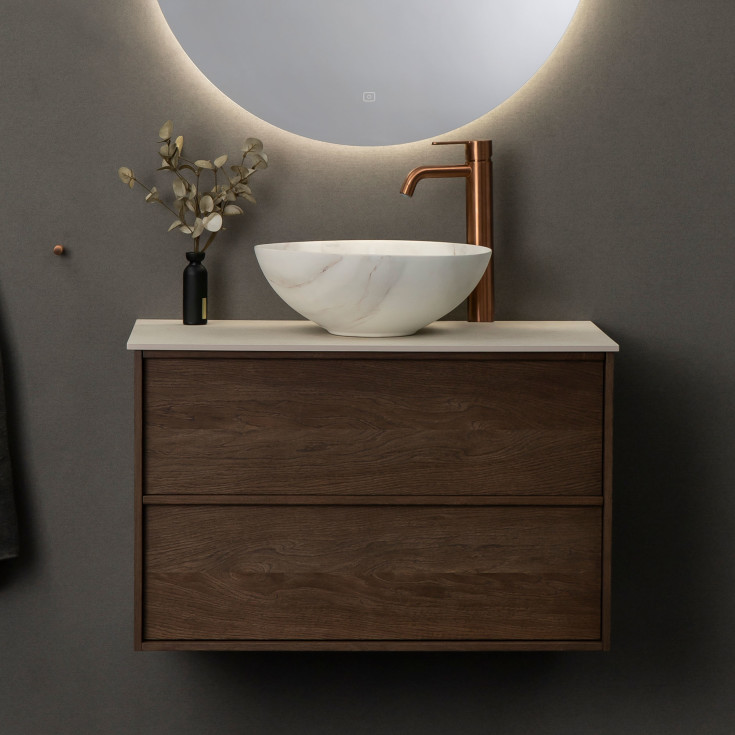 Korsbakken Home underskap, med 2 skuffer, soft-close, 119x45,7 cm, mørk eik