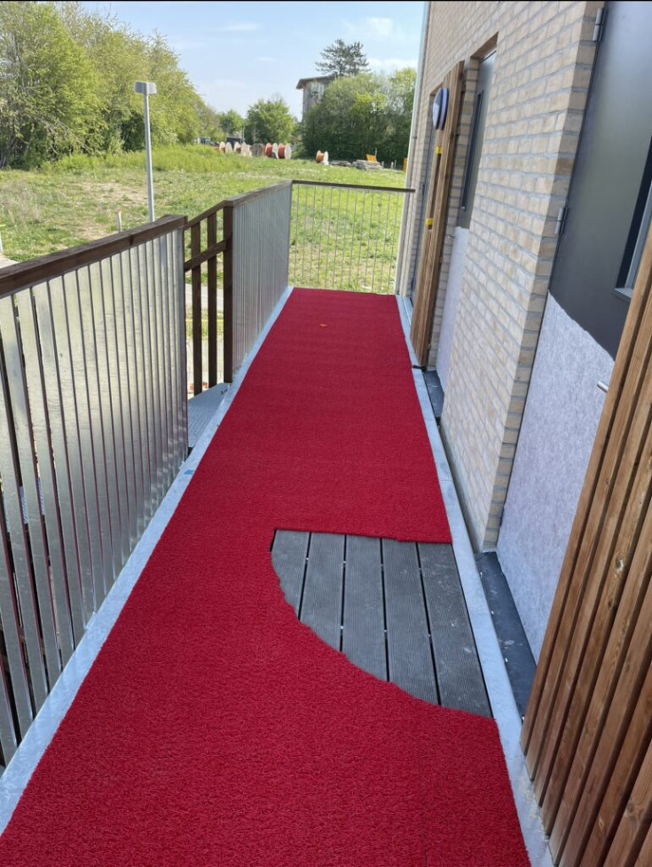 Spaghettimåtte, rød, 1 x 15 m, 9 mm