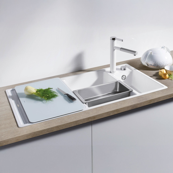 Blanco Axia III 6 S MXI kjøkkenvask, kum venstre, 100x51 cm, sort