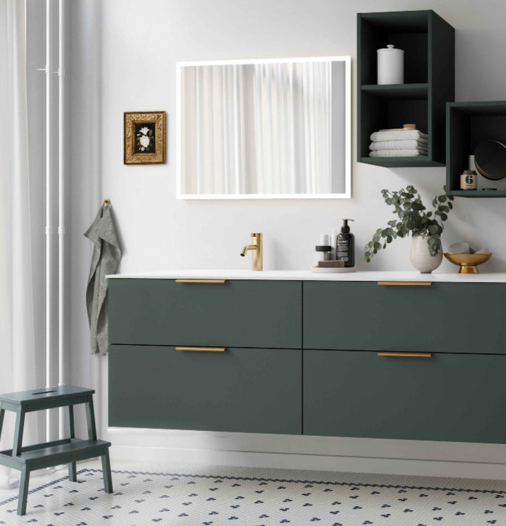 Kriss Nord spejl med lys, touch, 80x70 cm