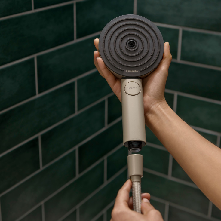 Hansgrohe Pulsify Planet Edition Select håndbruser, vandbesparende, beige