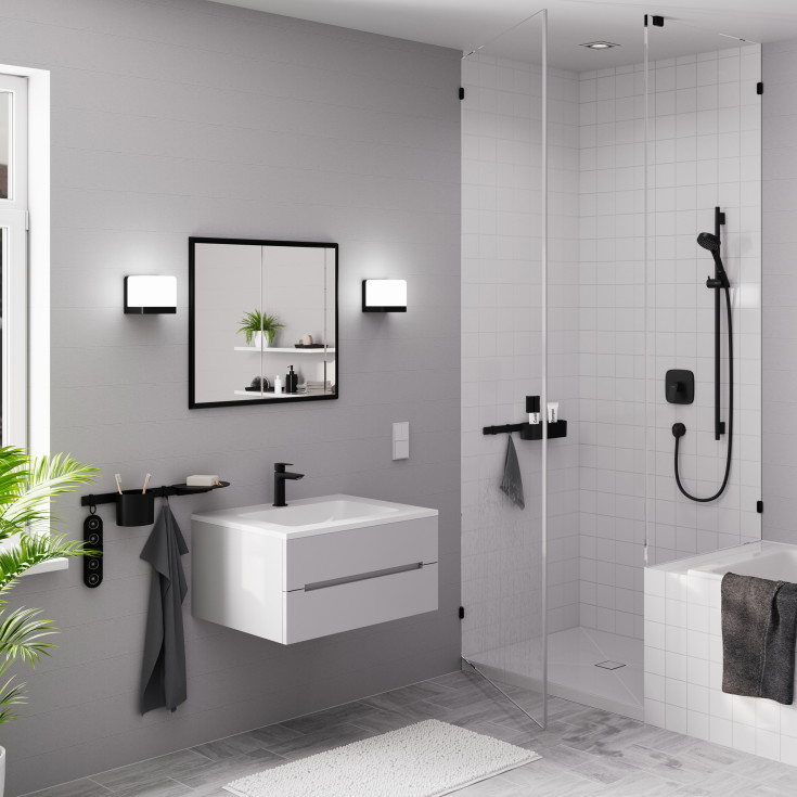 Hansgrohe WallStoris dusjhylle, sort