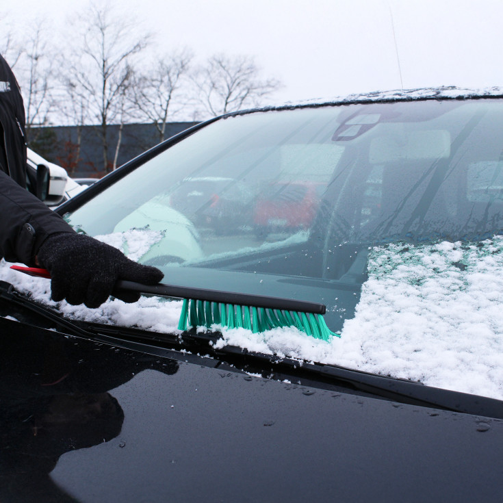 Vikan lang isskraber med snebørste, 45 cm, sort