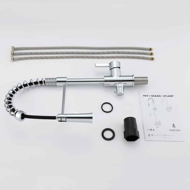 Bathlife Hav kjøkkenarmatur, med avstengning, krom