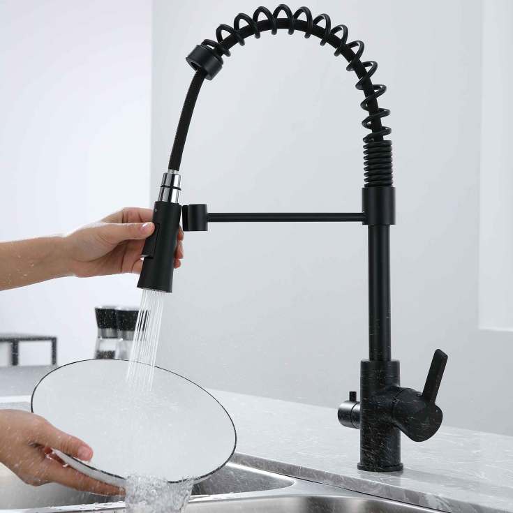 Bathlife Hav kjøkkenarmatur, med avstengning, matt sort