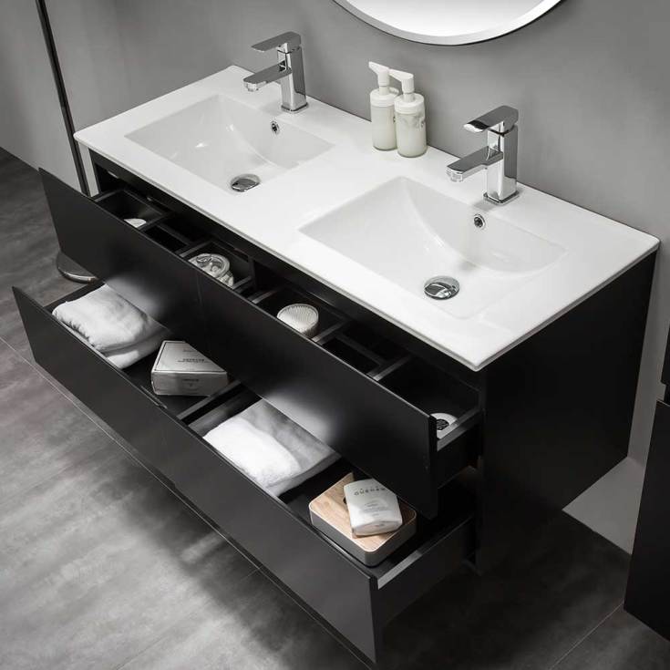 Bathlife Eufori møbelpakke, 120x50 cm, matt svart