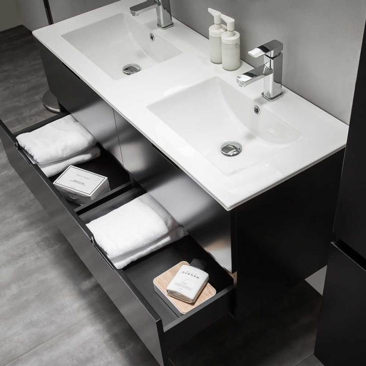 Bathlife Glädje møbelpakke, 120x46 cm, sort