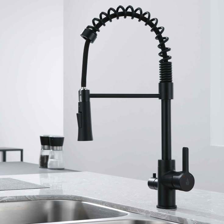 Bathlife Hav kjøkkenarmatur, med avstengning, matt sort