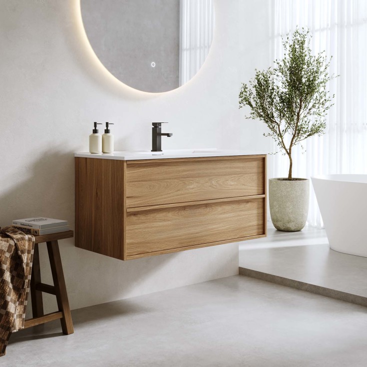 Bathlife Lust Charm møbelpakke, 101x46,5 cm, eik