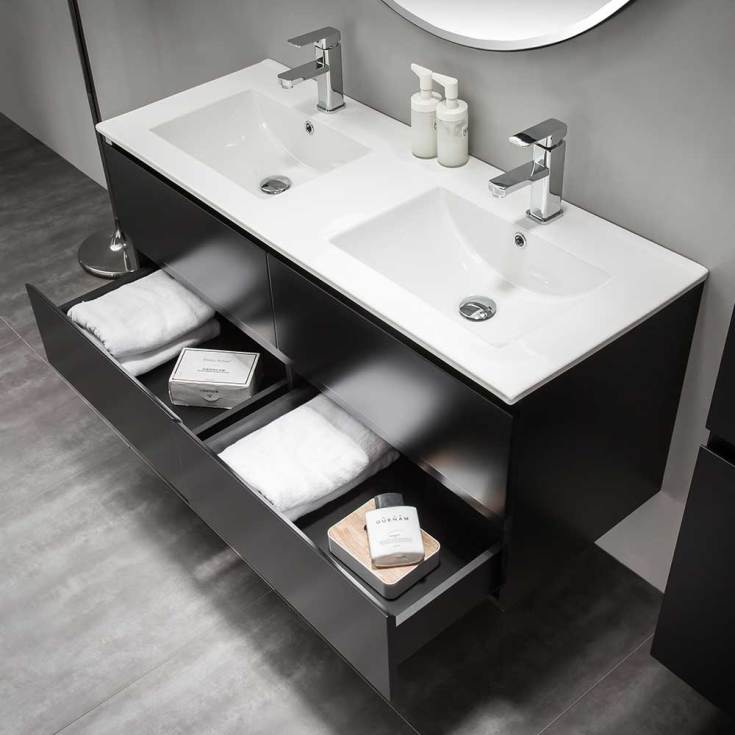 Bathlife Eufori møbelpakke, 120x50 cm, matt svart