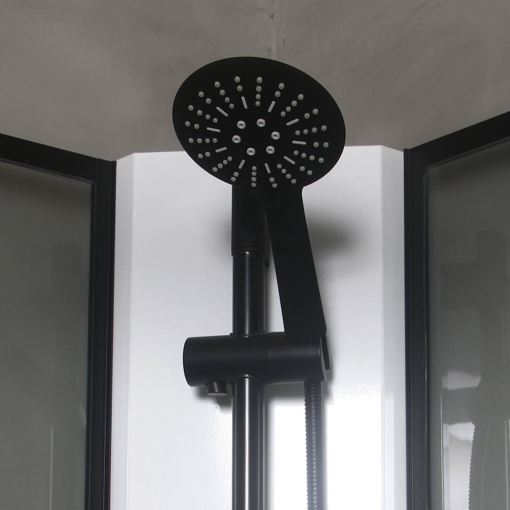 Bathlife Betrakta Dusjkabinett, 90x90 cm, Sort Matt/Klart Glass