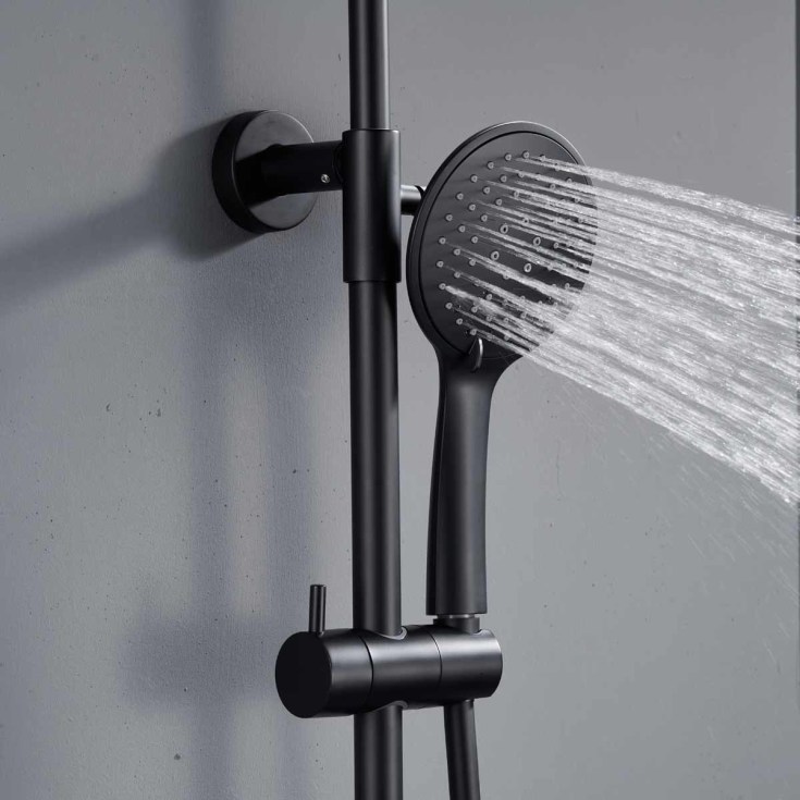 Bathlife Brusa badekarbatteri med dusjsett, matt sort