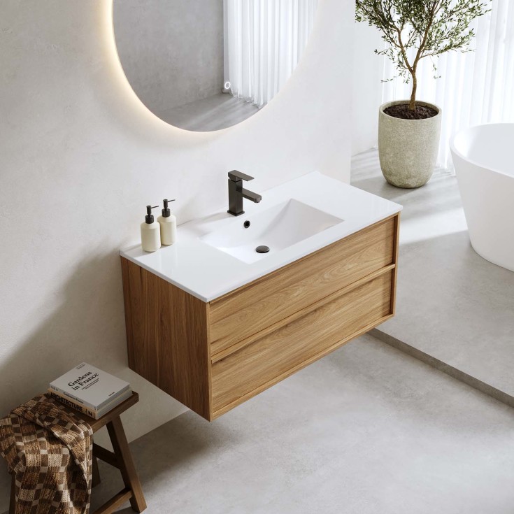 Bathlife Lust Charm møbelpakke, 101x46,5 cm, eik