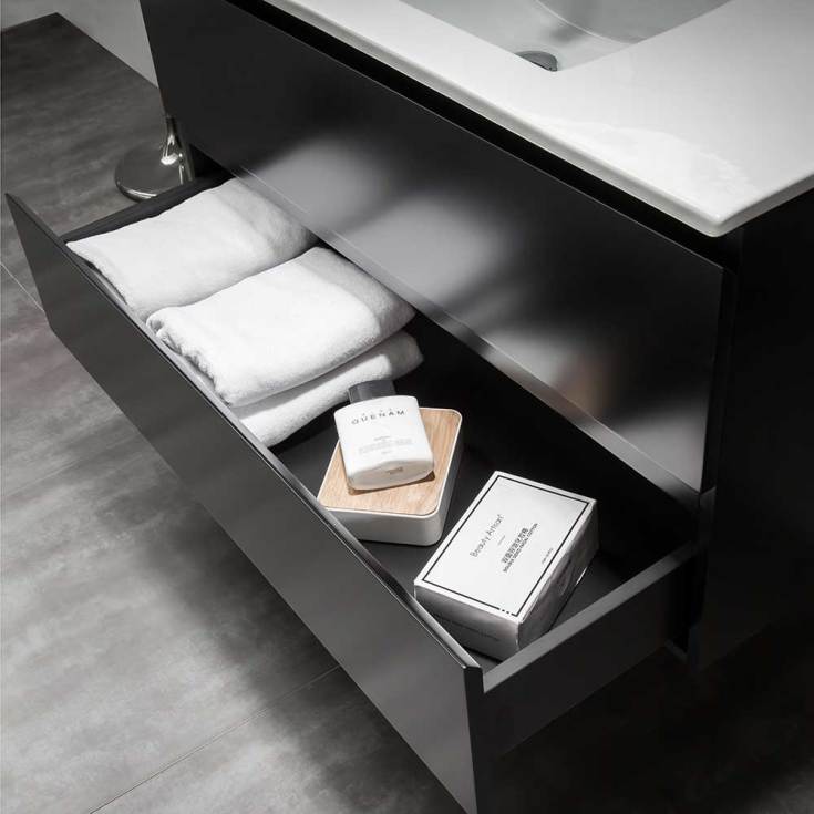 Bathlife Eufori møbelpakke, 100x50 cm, matt svart