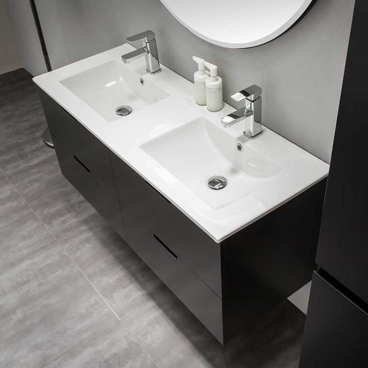 Bathlife Glädje møbelpakke, 120x46 cm, sort