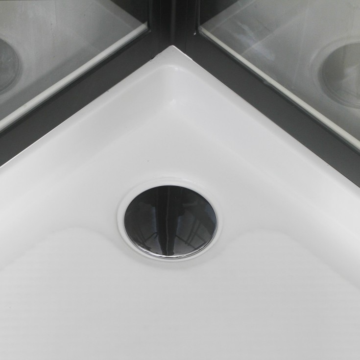 Bathlife Betrakta Dusjkabinett, 90x90 cm, Sort Matt / Klart Glass