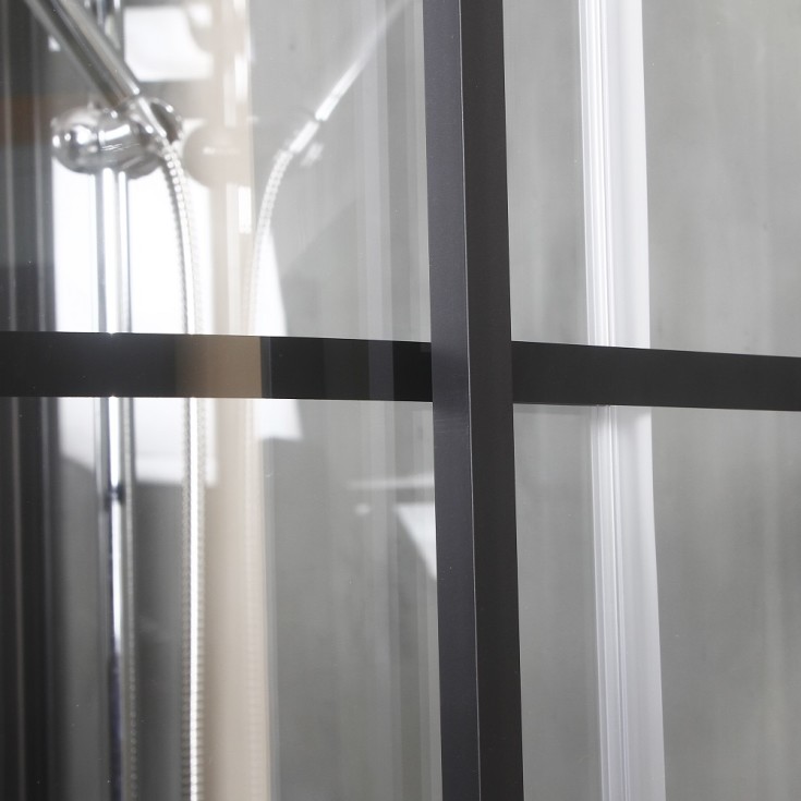 Bathlife Betrakta Dusjkabinett, 90x90 cm, Sort Matt/Klart Glass