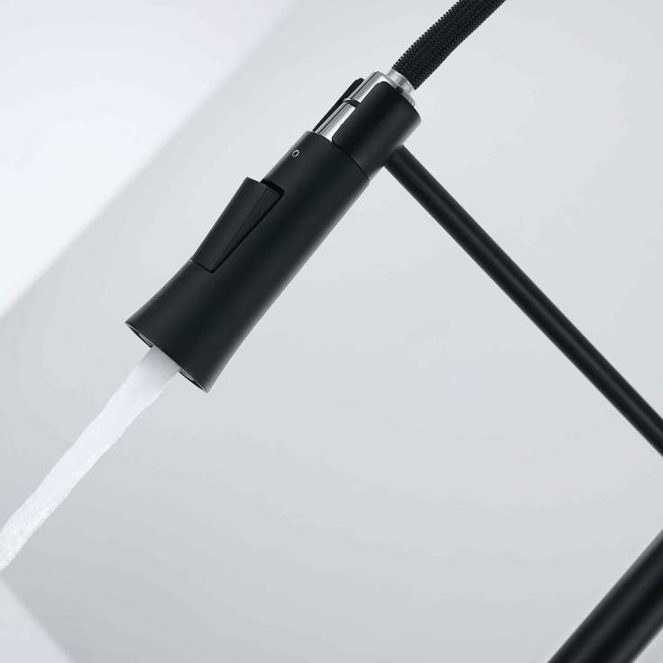 Bathlife Hav kjøkkenarmatur, med avstengning, matt sort