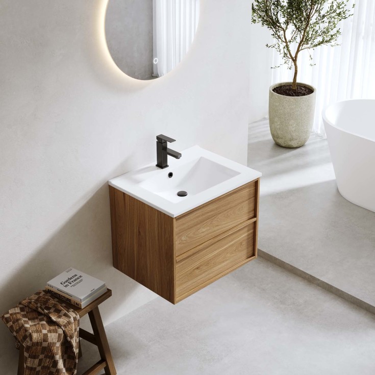 Bathlife Charm møbelpakke, med servant, 61x46,5x52 cm, eik
