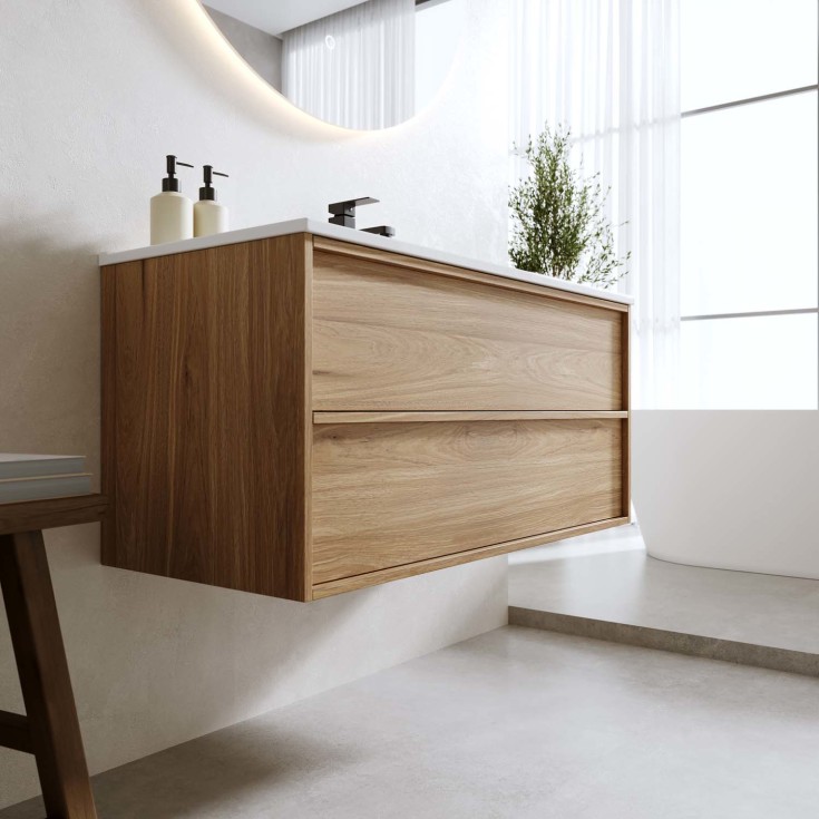 Bathlife Lust Charm møbelpakke, 101x46,5 cm, eik