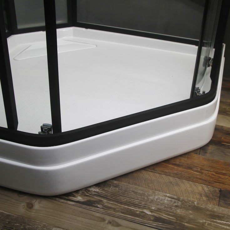 Bathlife Betrakta Dusjkabinett, 90x90 cm, Sort Matt/Klart Glass