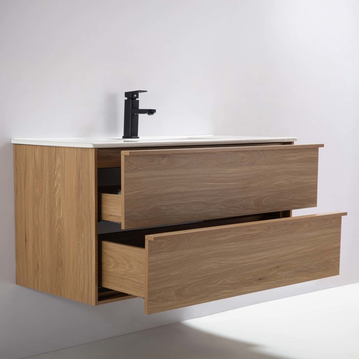 Bathlife Lust Charm møbelpakke, 101x46,5 cm, eik