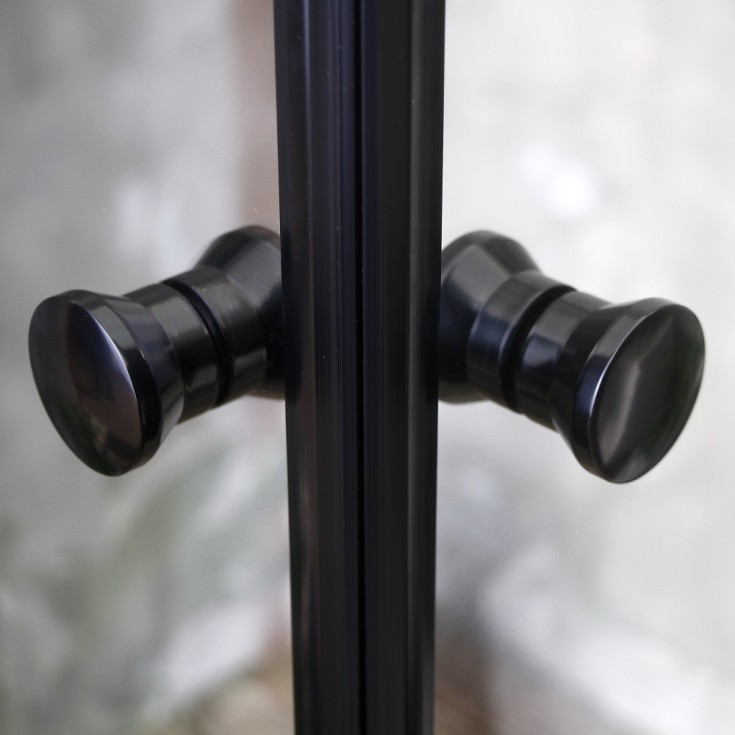 Bathlife Mångsidig dusjhjørne, 90x90 cm, klart glass, sort profil