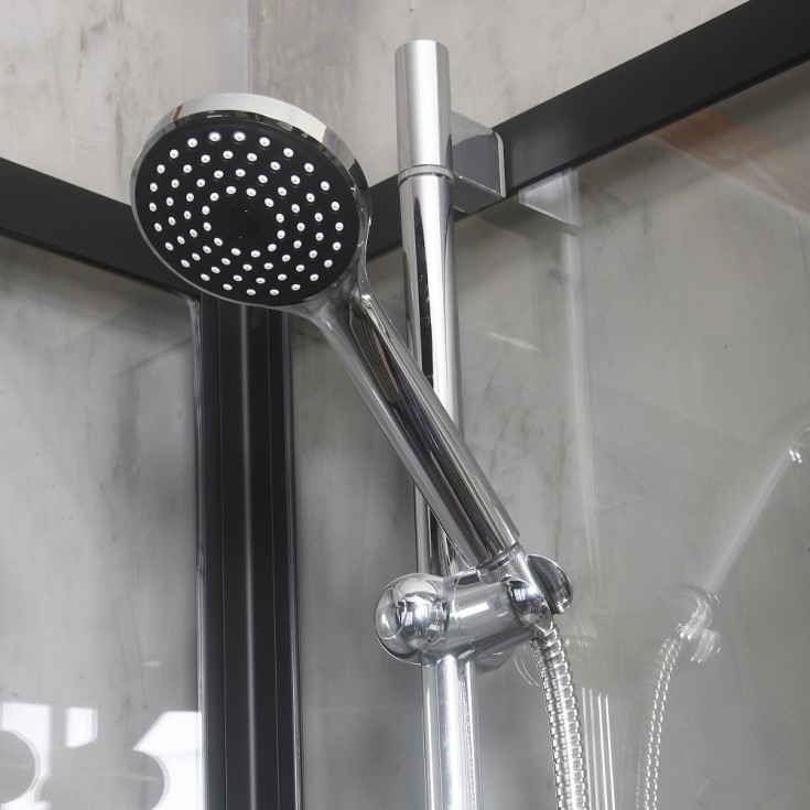 Bathlife Betrakta Dusjkabinett, 90x90 cm, Sort Matt/Klart Glass